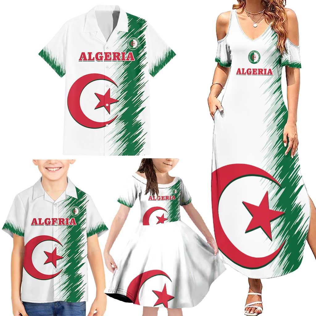 Custom Algeria Football Family Matching Summer Maxi Dress and Hawaiian Shirt Go The Greens - Wonder Print Shop