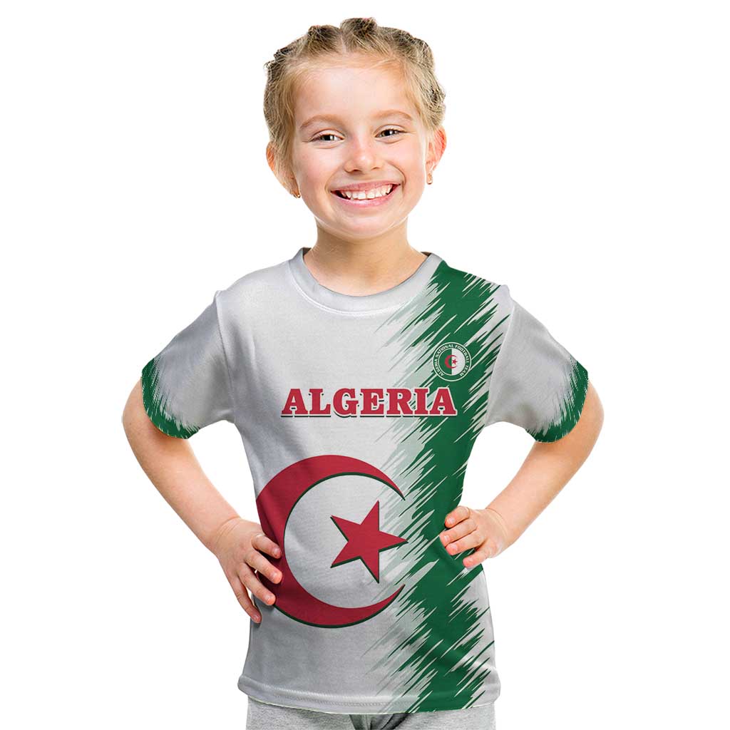 Custom Algeria Football Kid T Shirt Go The Greens - Wonder Print Shop