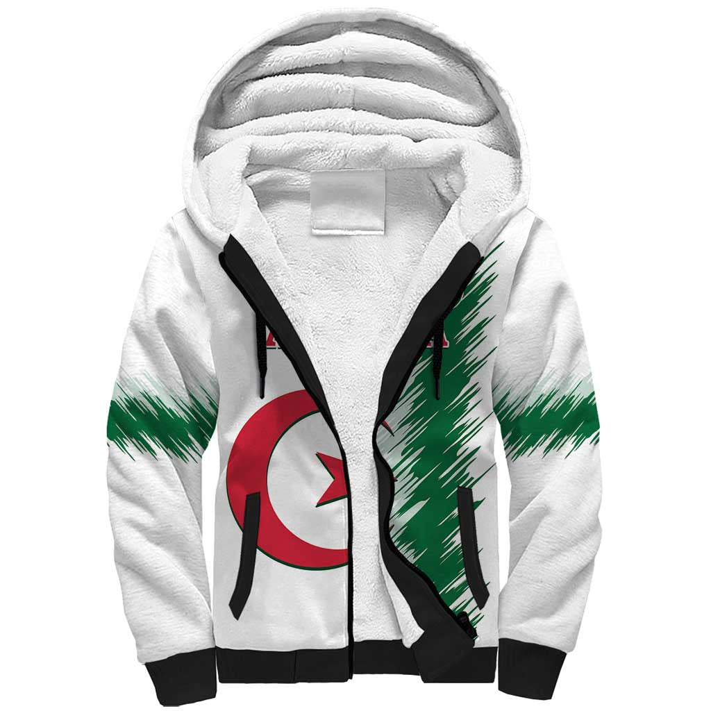 Custom Algeria Football Sherpa Hoodie Go The Greens - Wonder Print Shop