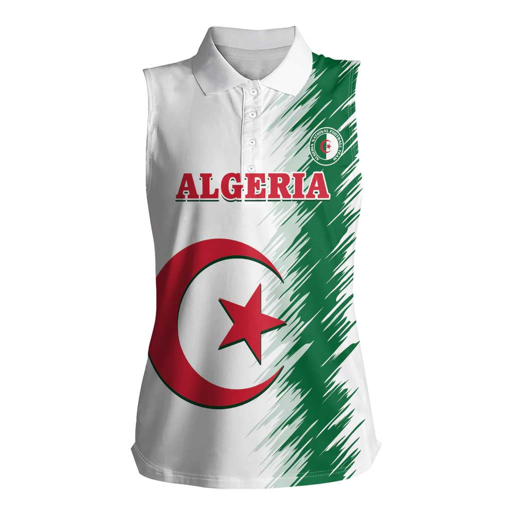 Custom Algeria Football Women Sleeveless Polo Shirt Go The Greens - Wonder Print Shop