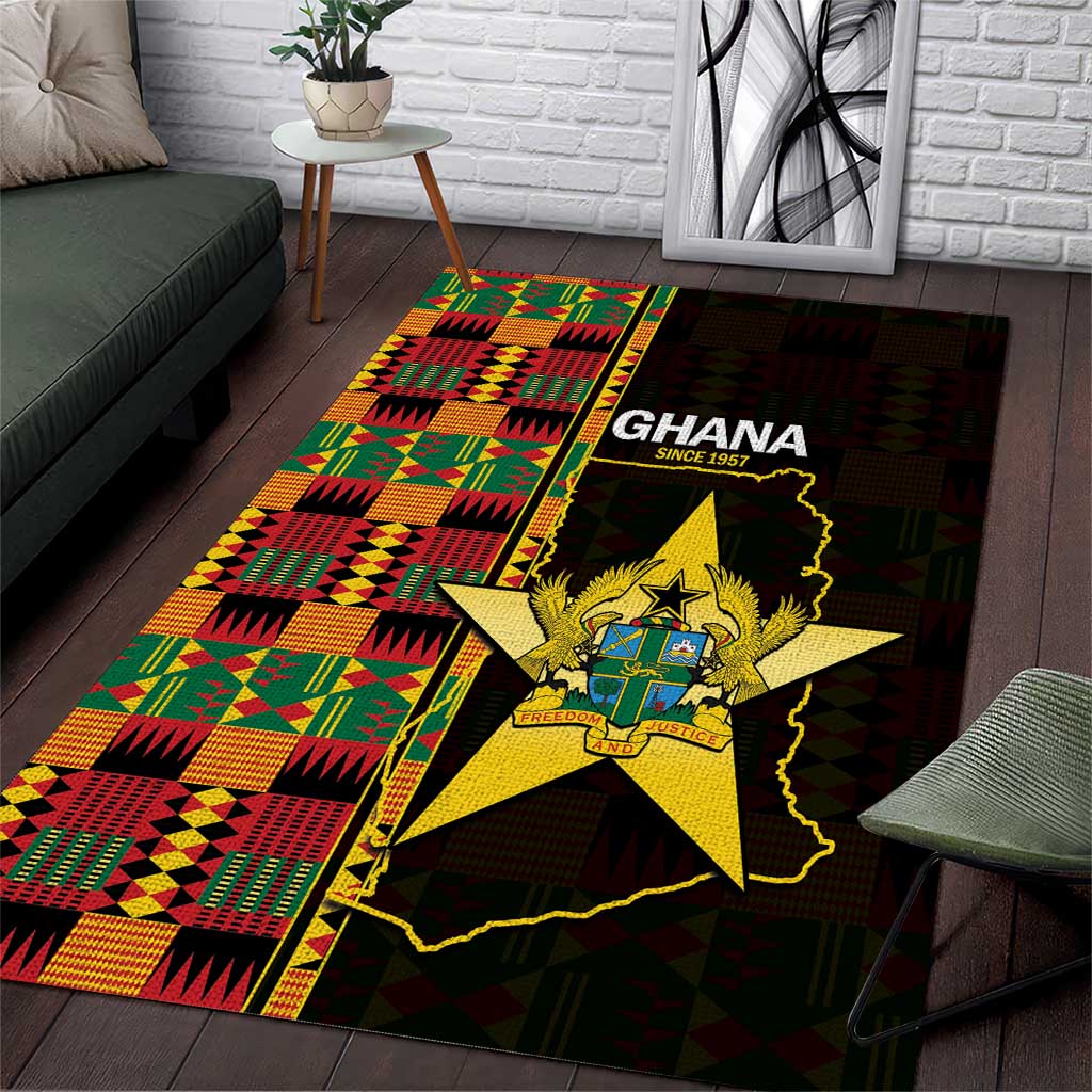 Ghana 1957 Area Rug Independence Anniversary Kente Pattern