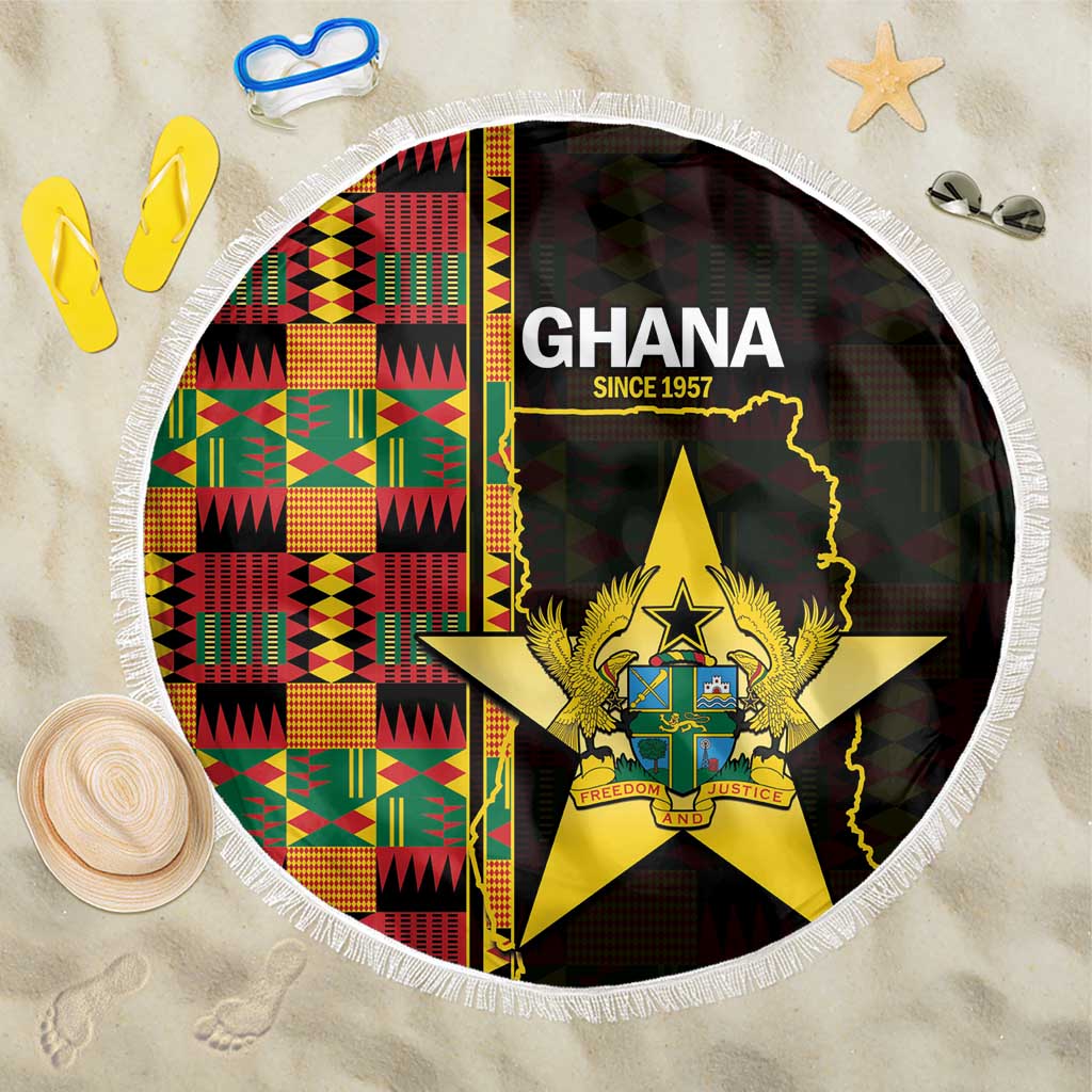 Ghana 1957 Beach Blanket Independence Anniversary Kente Pattern