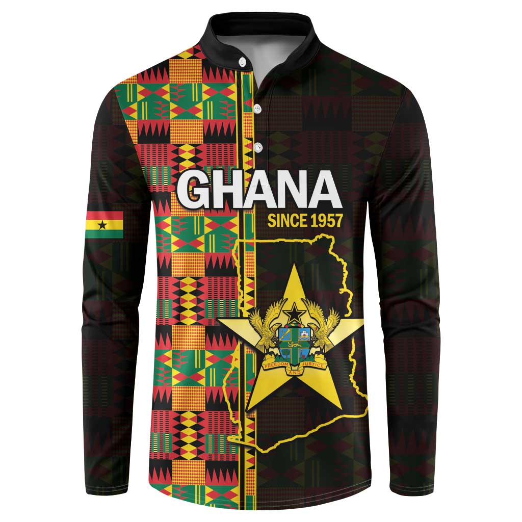 Ghana 1957 Button Sweatshirt Independence Anniversary Kente Pattern