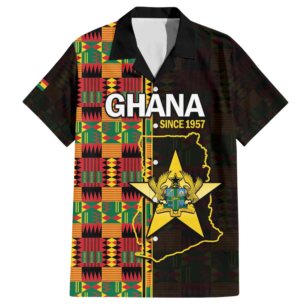 Ghana 1957 Hawaiian Shirt Independence Anniversary Kente Pattern