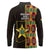 Ghana 1957 Long Sleeve Polo Shirt Independence Anniversary Kente Pattern