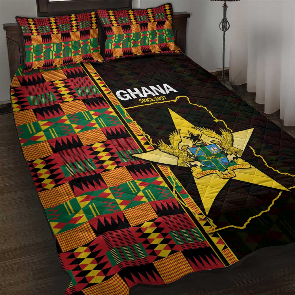 Ghana 1957 Quilt Bed Set Independence Anniversary Kente Pattern