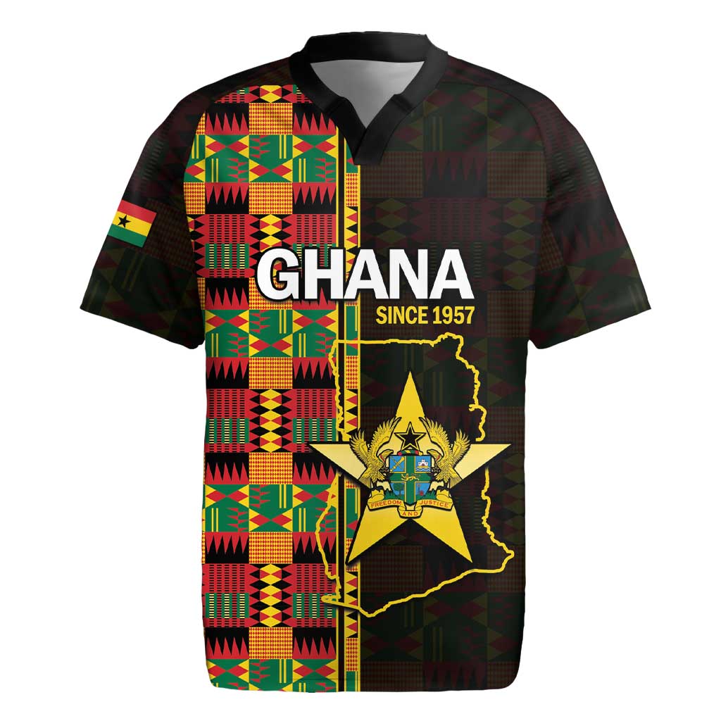 Ghana 1957 Rugby Jersey Independence Anniversary Kente Pattern