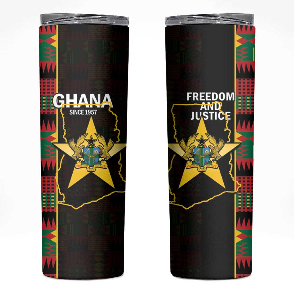 Ghana 1957 Skinny Tumbler Independence Anniversary Kente Pattern