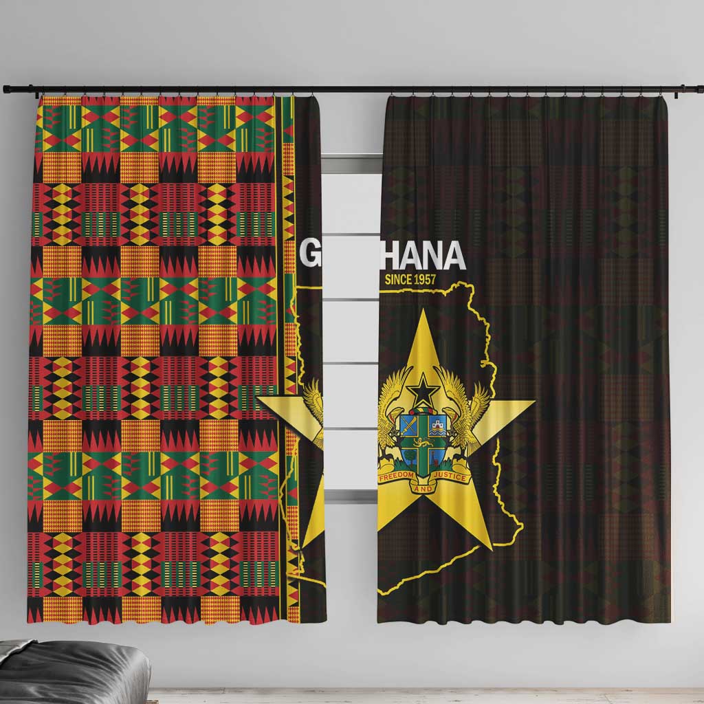 Ghana 1957 Window Curtain Independence Anniversary Kente Pattern