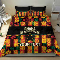 Black duvet bedding set with Ghana Black Stars headline, star emblem, and multicolor design