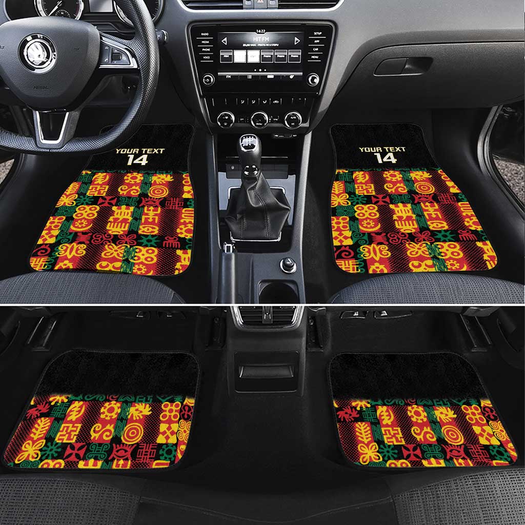 Custom Ghana Football Car Mats 2025 Go Black Stars Adinkra pattern