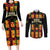 Custom Ghana Football Couples Matching Long Sleeve Bodycon Dress and Long Sleeve Button Shirt 2025 Go Black Stars Adinkra pattern