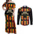 Custom Ghana Football Couples Matching Off Shoulder Maxi Dress and Long Sleeve Button Shirt 2025 Go Black Stars Adinkra pattern