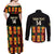 Custom Ghana Football Couples Matching Off Shoulder Maxi Dress and Long Sleeve Button Shirt 2025 Go Black Stars Adinkra pattern