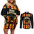 Custom Ghana Football Couples Matching Off Shoulder Short Dress and Long Sleeve Button Shirt 2025 Go Black Stars Adinkra pattern