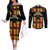 Custom Ghana Football Couples Matching Off The Shoulder Long Sleeve Dress and Long Sleeve Button Shirt 2025 Go Black Stars Adinkra pattern