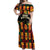 Custom Ghana Football Off Shoulder Maxi Dress 2025 Go Black Stars Adinkra pattern