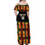 Custom Ghana Football Off Shoulder Maxi Dress 2025 Go Black Stars Adinkra pattern