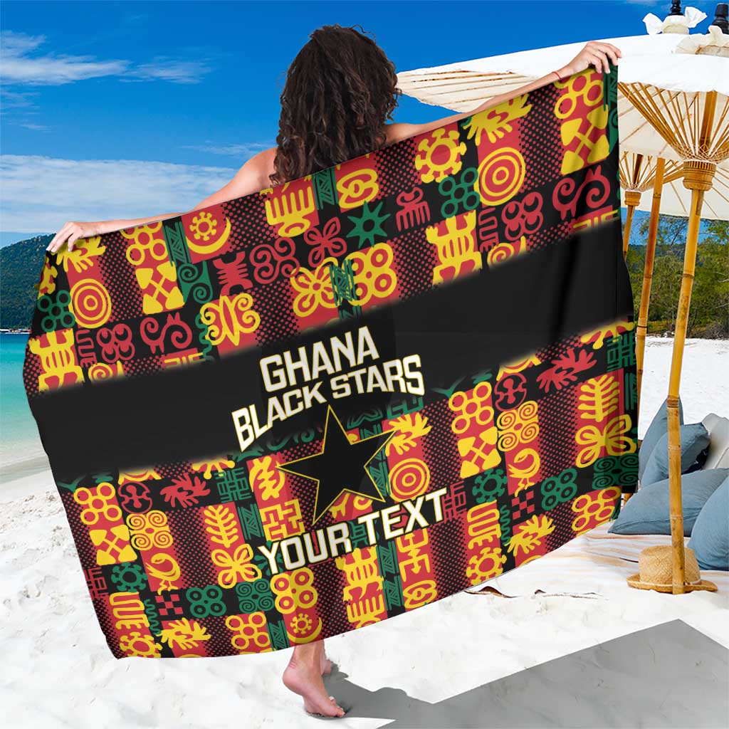 Custom Ghana Football Sarong 2025 Go Black Stars Adinkra pattern