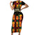 Custom Ghana Football Short Sleeve Bodycon Dress 2025 Go Black Stars Adinkra pattern