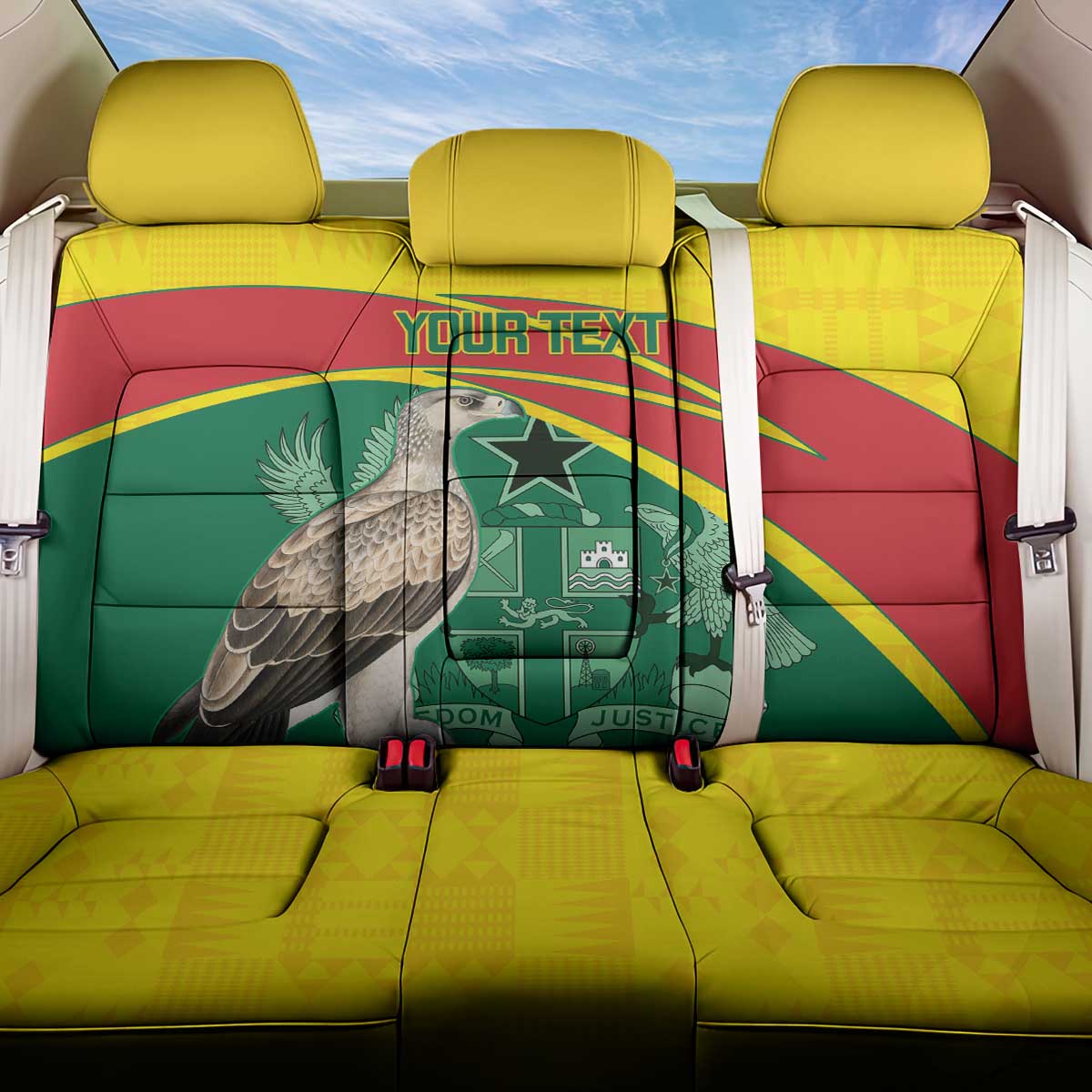 Custom Ghana Cricket Back Car Seat Cover Go Ghanaian Tawny Eagle