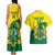 Custom Ghana Cricket Couples Matching Tank Maxi Dress and Hawaiian Shirt Go Ghanaian Tawny Eagle