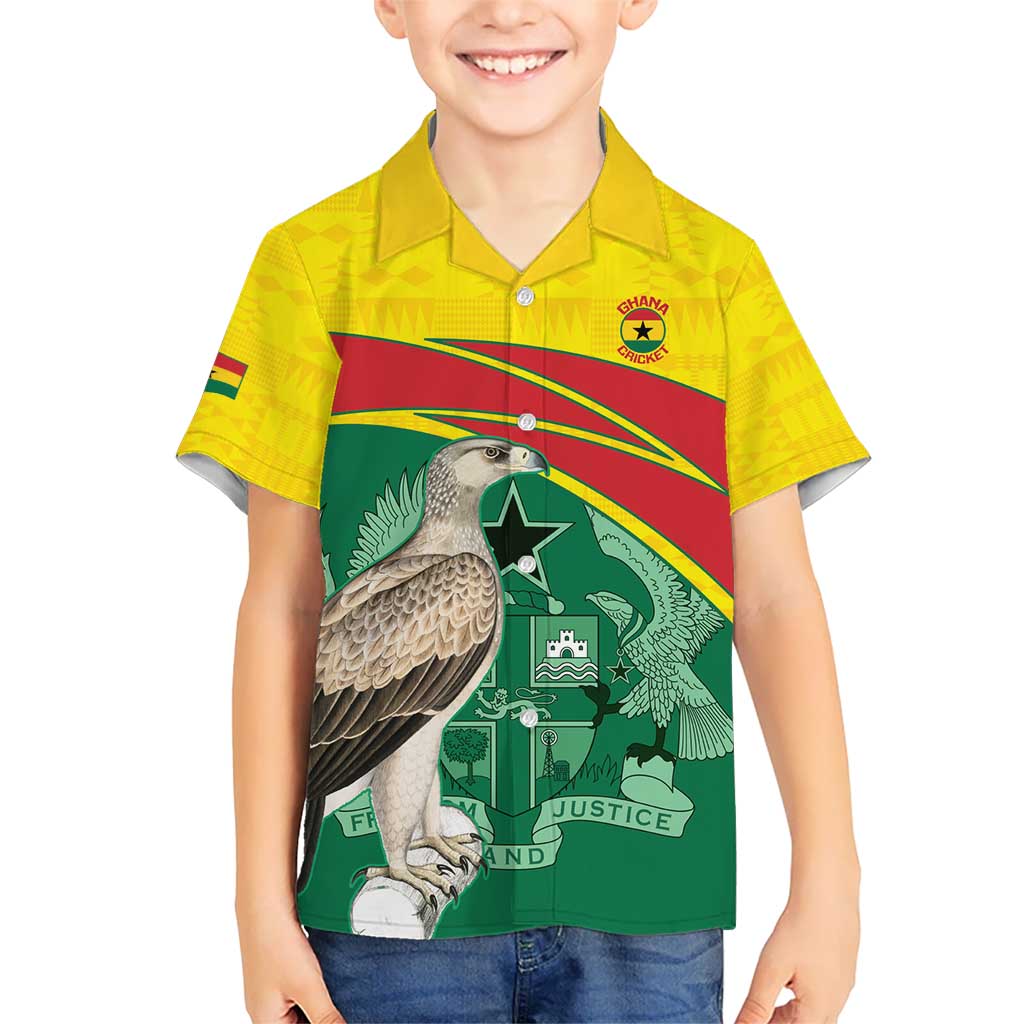 Custom Ghana Cricket Kid Hawaiian Shirt Go Ghanaian Tawny Eagle