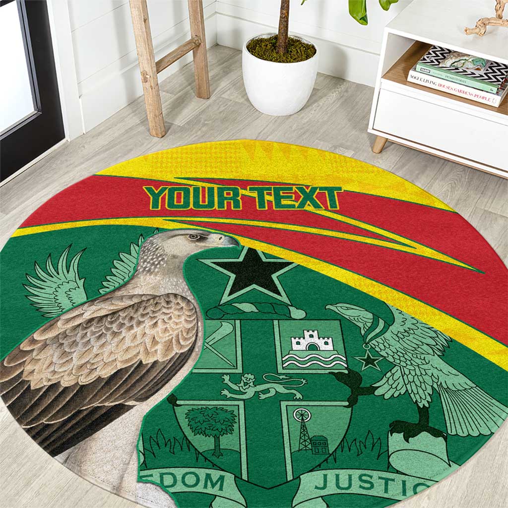 Custom Ghana Cricket Round Carpet Go Ghanaian Tawny Eagle