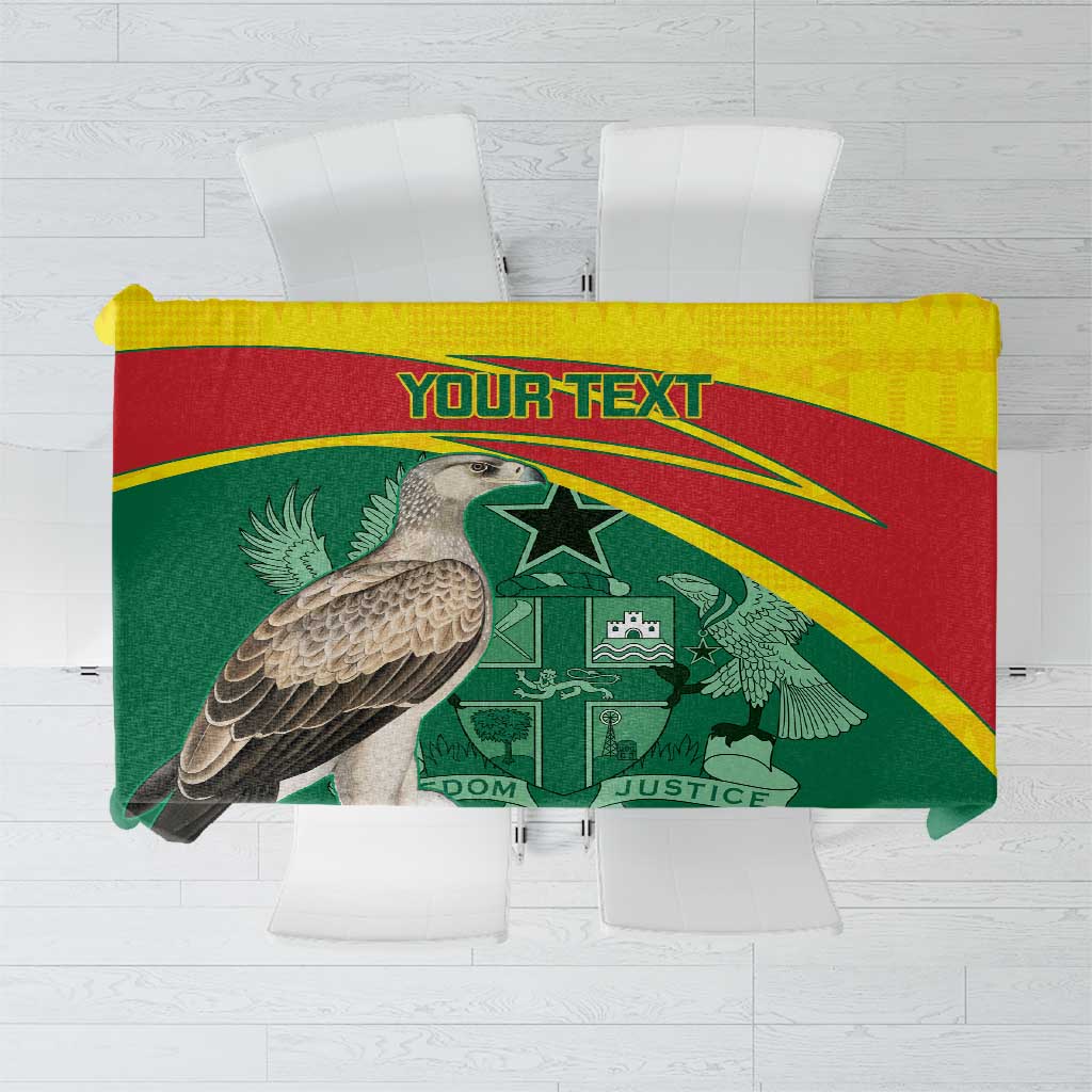 Custom Ghana Cricket Tablecloth Go Ghanaian Tawny Eagle