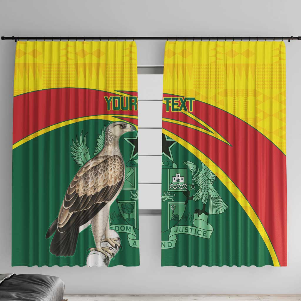 Custom Ghana Cricket Window Curtain Go Ghanaian Tawny Eagle