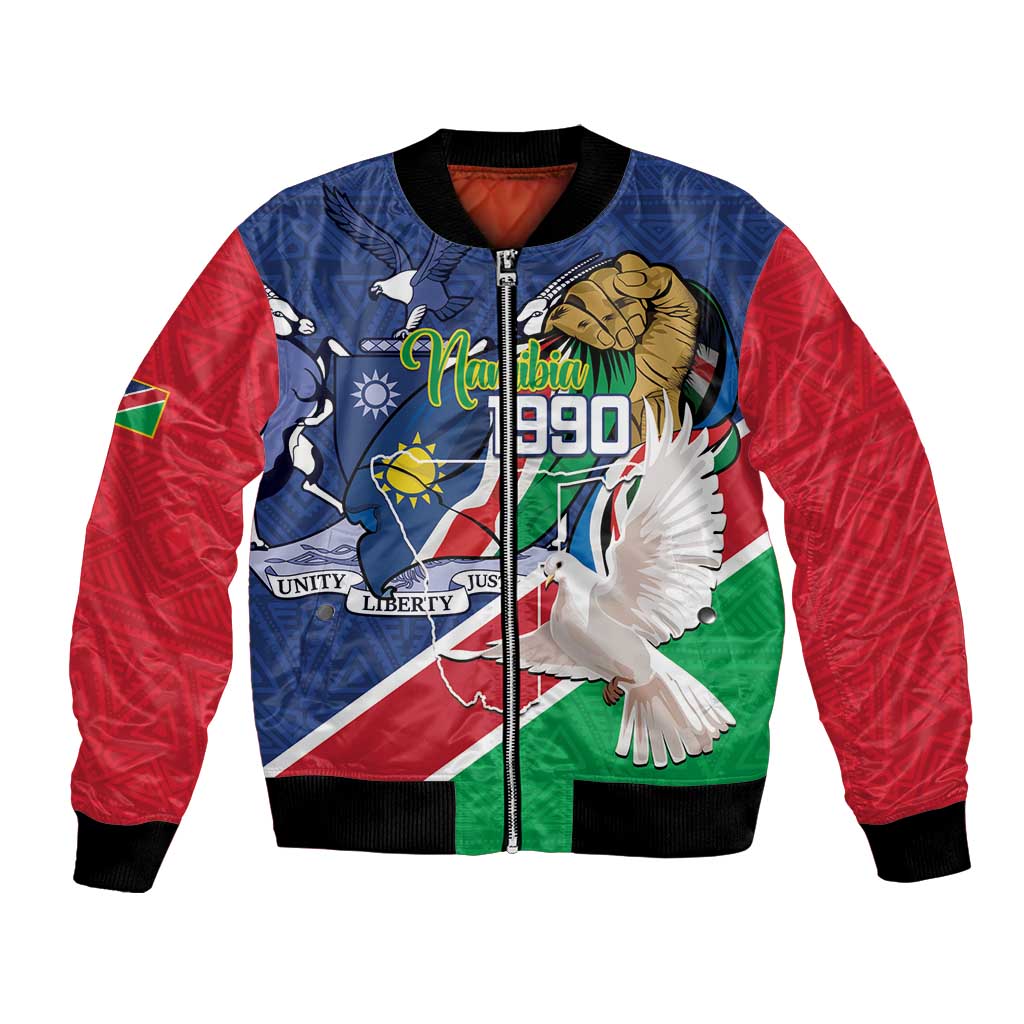 Namibia 1990 Bomber Jacket Independence Anniversary African Pattern