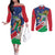 Namibia 1990 Couples Matching Off The Shoulder Long Sleeve Dress and Long Sleeve Button Shirt Independence Anniversary African Pattern