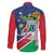 Namibia 1990 Family Matching Long Sleeve Bodycon Dress and Hawaiian Shirt Independence Anniversary African Pattern