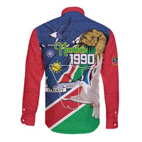 Namibia 1990 Long Sleeve Button Shirt Independence Anniversary African Pattern