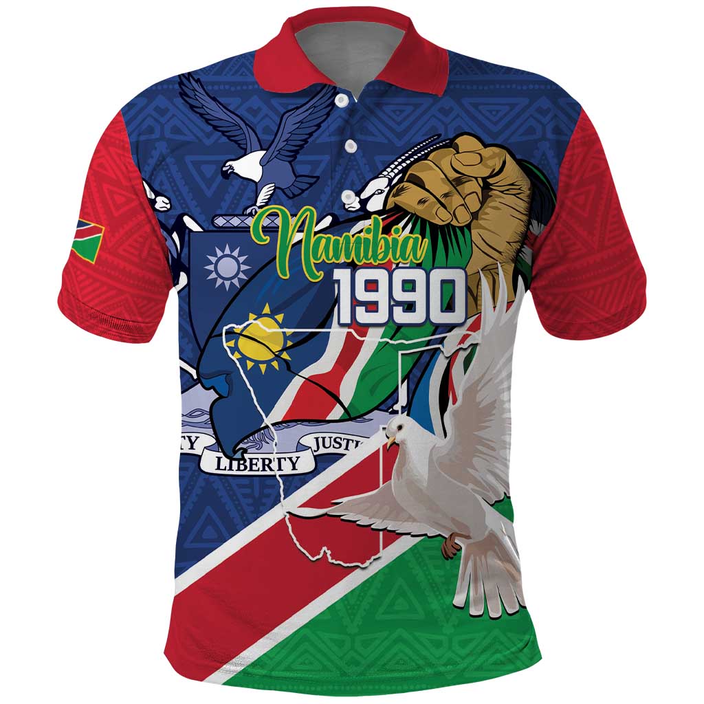 Namibia 1990 Polo Shirt Independence Anniversary African Pattern