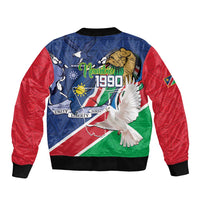 Namibia 1990 Sleeve Zip Bomber Jacket Independence Anniversary African Pattern