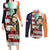 United States And Ireland Couples Matching Long Sleeve Bodycon Dress and Long Sleeve Button Shirt USA Eagle With Irish Celtic Cross - Wonder Print Shop