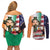 United States And Ireland Couples Matching Off Shoulder Short Dress and Long Sleeve Button Shirt USA Eagle With Irish Celtic Cross - Wonder Print Shop