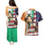 United States And Ireland Couples Matching Puletasi and Hawaiian Shirt USA Eagle With Irish Celtic Cross - Wonder Print Shop