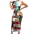 United States And Ireland Short Sleeve Bodycon Dress USA Eagle With Irish Celtic Cross