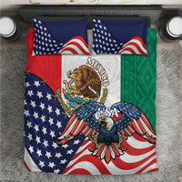 Eagle themed bedding set with USA stars-and-stripes design and green accent panel