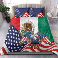 Duvet cover with eagle graphic, USA stars-and-stripes, and green side panel with matching pillows