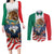 United States And Mexico Couples Matching Long Sleeve Bodycon Dress and Long Sleeve Button Shirt USA Eagle With Mexican Aztec