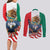 United States And Mexico Couples Matching Long Sleeve Bodycon Dress and Long Sleeve Button Shirt USA Eagle With Mexican Aztec