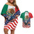 United States And Mexico Couples Matching Off Shoulder Short Dress and Hawaiian Shirt USA Eagle With Mexican Aztec