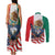 United States And Mexico Couples Matching Tank Maxi Dress and Long Sleeve Button Shirt USA Eagle With Mexican Aztec