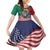 United States And Mexico Family Matching Long Sleeve Bodycon Dress and Hawaiian Shirt USA Eagle With Mexican Aztec