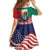 United States And Mexico Family Matching Long Sleeve Bodycon Dress and Hawaiian Shirt USA Eagle With Mexican Aztec