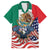 United States And Mexico Family Matching Long Sleeve Bodycon Dress and Hawaiian Shirt USA Eagle With Mexican Aztec