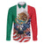 United States And Mexico Family Matching Long Sleeve Bodycon Dress and Hawaiian Shirt USA Eagle With Mexican Aztec